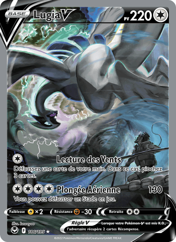 Lugia V, carte 186 de Tempête Argentée