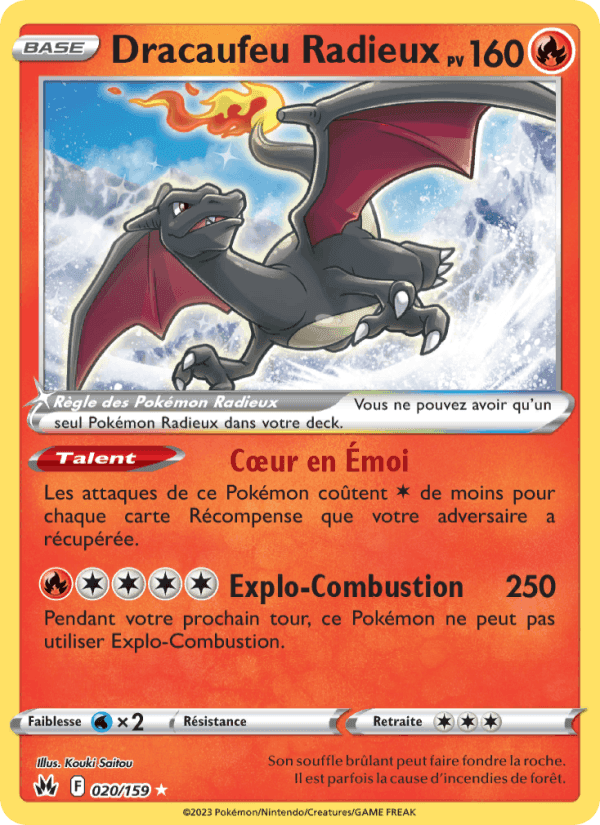 Dracaufeu Radieux, carta 020 di Zénith Suprême