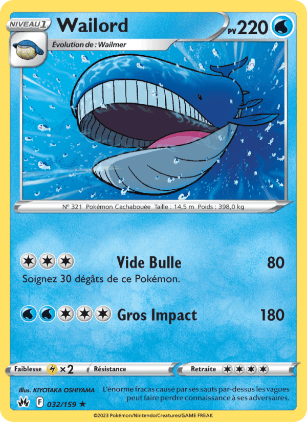 Wailord, carta 032 di Zénith Suprême