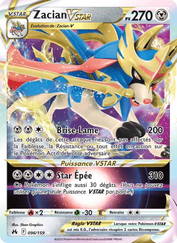Zacian VSTAR, carte 096 de Zénith Suprême