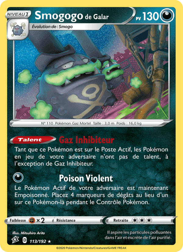 Smogogo de Galar, carte 113 de Clash des Rebelles