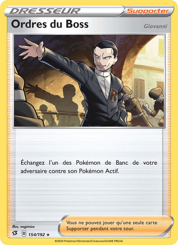 Ordres du Boss (Giovanni), carte 154 de Clash des Rebelles