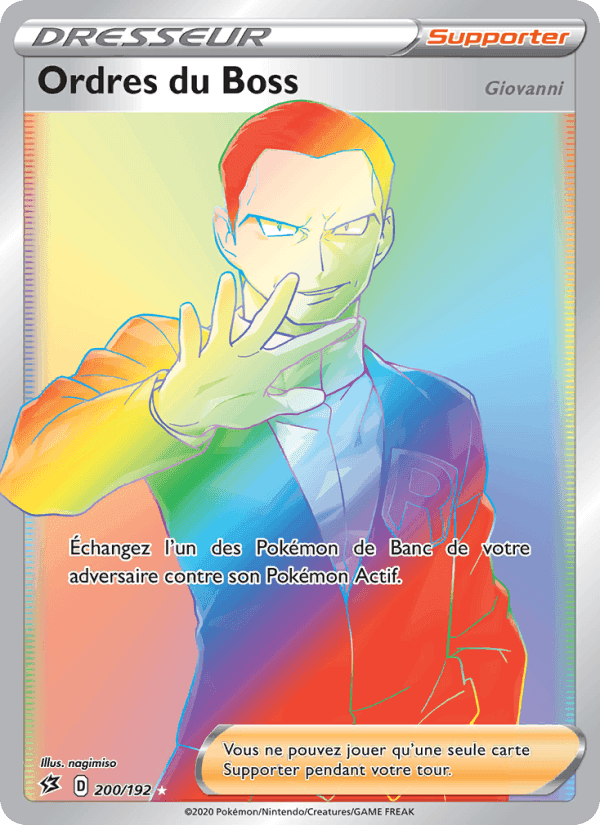 Ordres du Boss (Giovanni), carta 200 de Clash des Rebelles