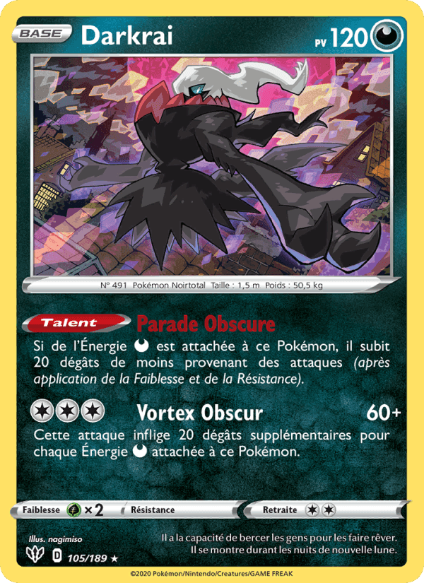 Darkrai, card 105 from Ténèbres Embrasées