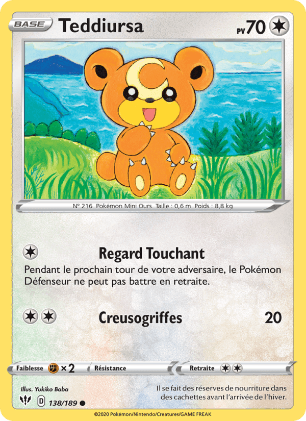 Teddiursa, carte 138 de Ténèbres Embrasées