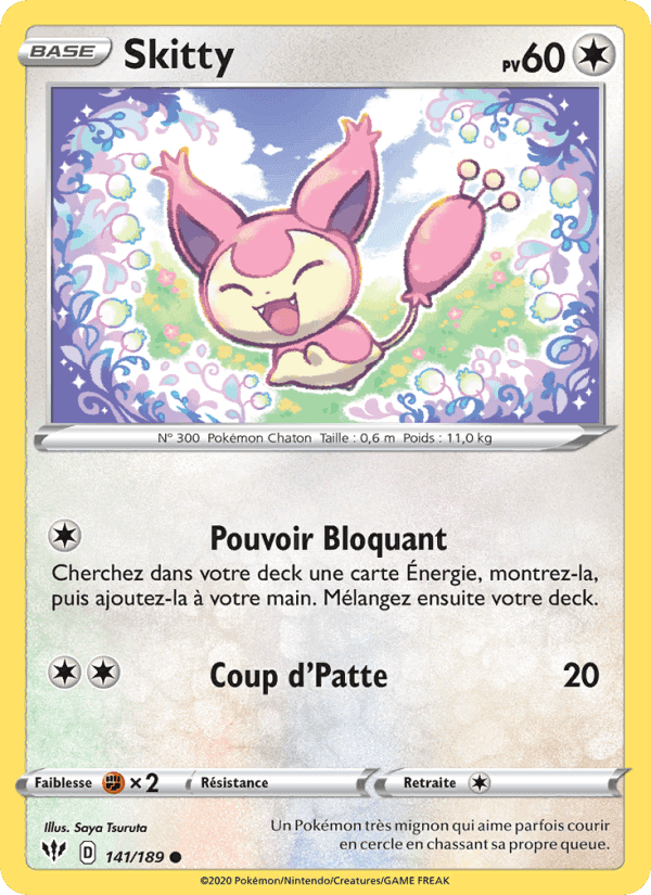 Skitty, card 141 from Ténèbres Embrasées