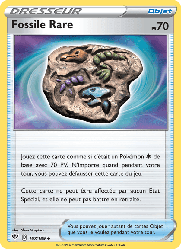 Fossile Rare, card 167 from Ténèbres Embrasées