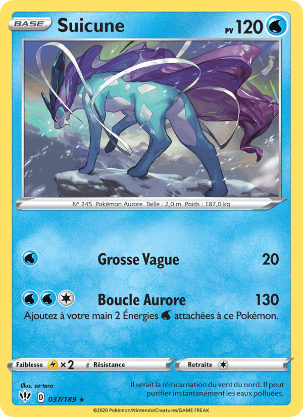 Suicune, carte 37 de Ténèbres Embrasées