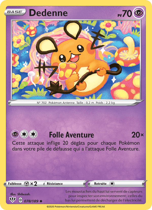 Dedenne, carte 78 de Ténèbres Embrasées
