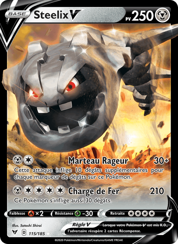 Steelix V, carte 115 de Voltage Éclatant