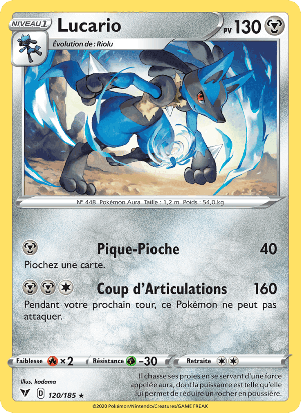 Lucario, carte 120 de Voltage Éclatant