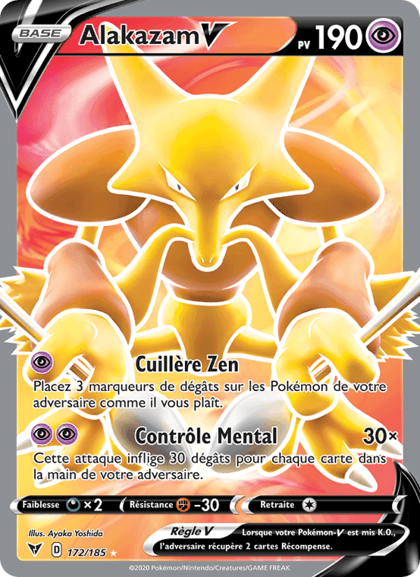 Alakazam V, card 172 from Voltage Éclatant