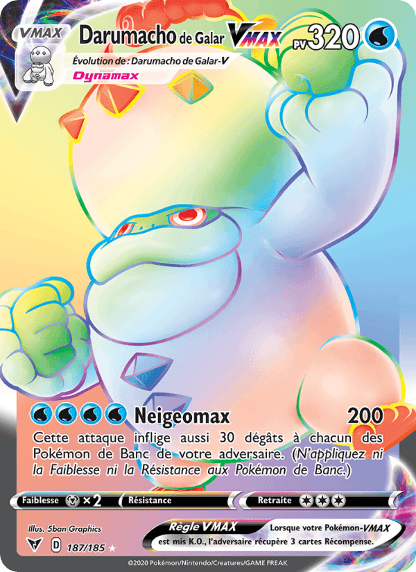 Darumacho de Galar VMAX, carte 187 de Voltage Éclatant