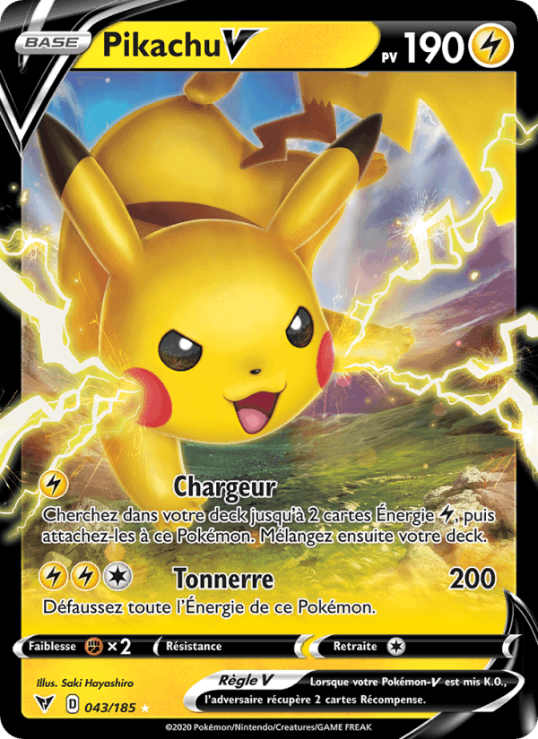 Pikachu V, card 43 from Voltage Éclatant