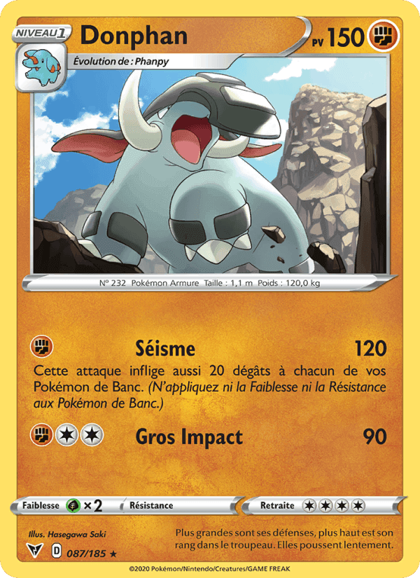 Donphan, card 87 from Voltage Éclatant