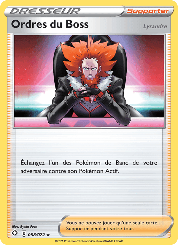 Ordres du Boss (Lysandre), carte 58 de Destinées Radieuses