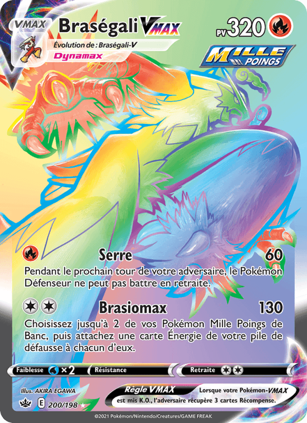 Braségali VMAX, carte 200 de Règne de Glace