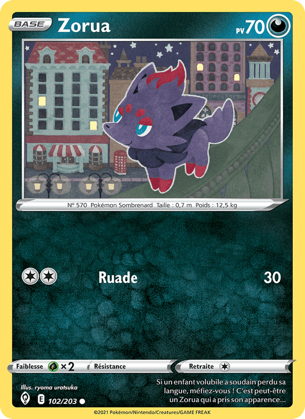 Zorua, card 102 from Évolution Céleste