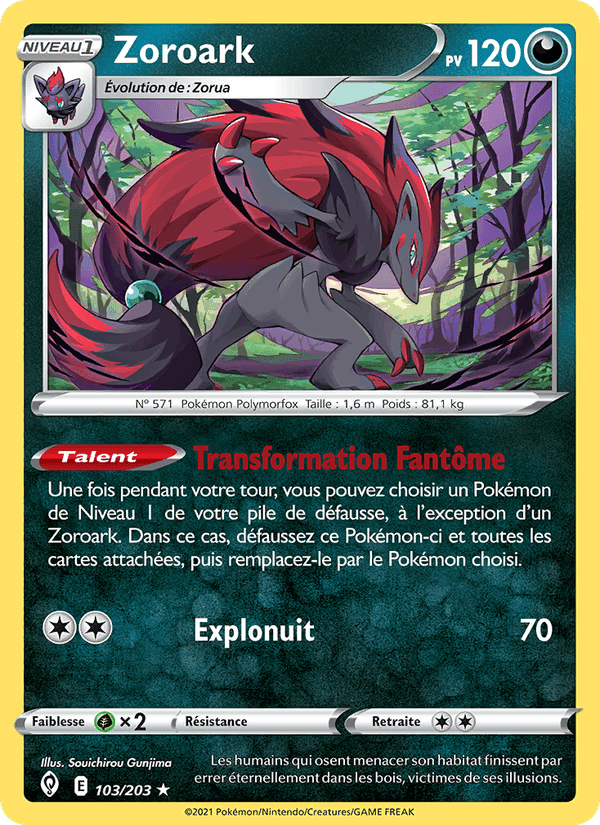 Zoroark, card 103 from Évolution Céleste