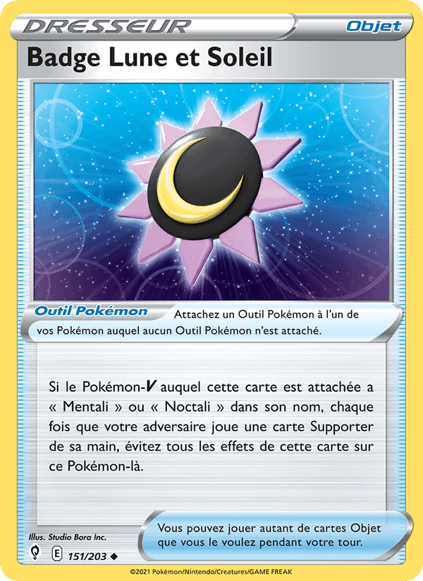 Badge Lune et Soleil, carte 151 de Évolution Céleste