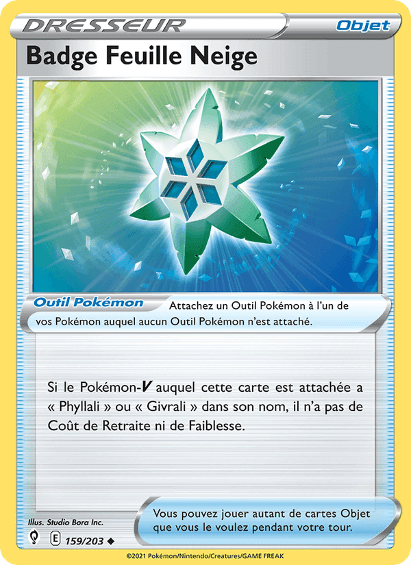 Badge Feuille Neige, card 159 from Évolution Céleste