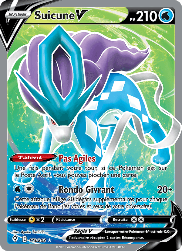 Suicune V, carte 173 de Évolution Céleste