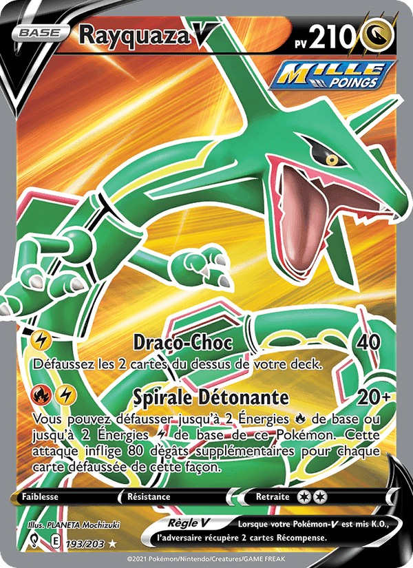 Rayquaza V, carte 193 de Évolution Céleste