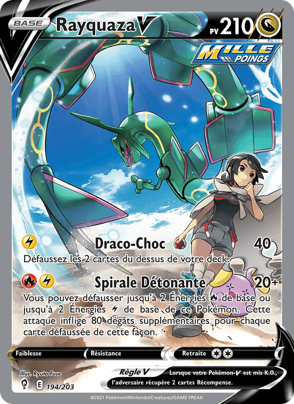 Rayquaza V, carte 194 de Évolution Céleste