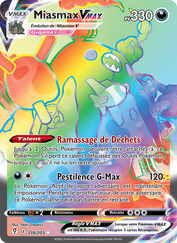 Miasmax VMAX, carte 216 de Évolution Céleste