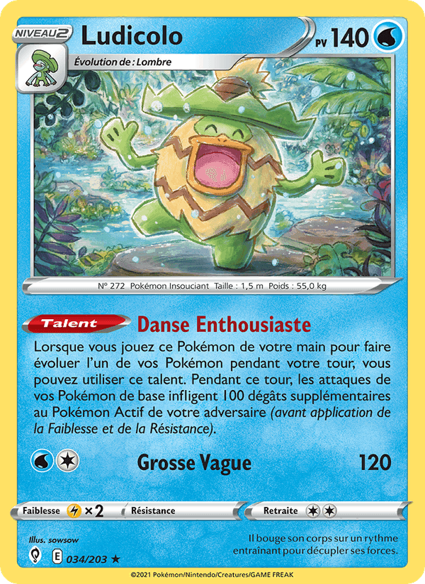 Ludicolo, carta 34 di Évolution Céleste