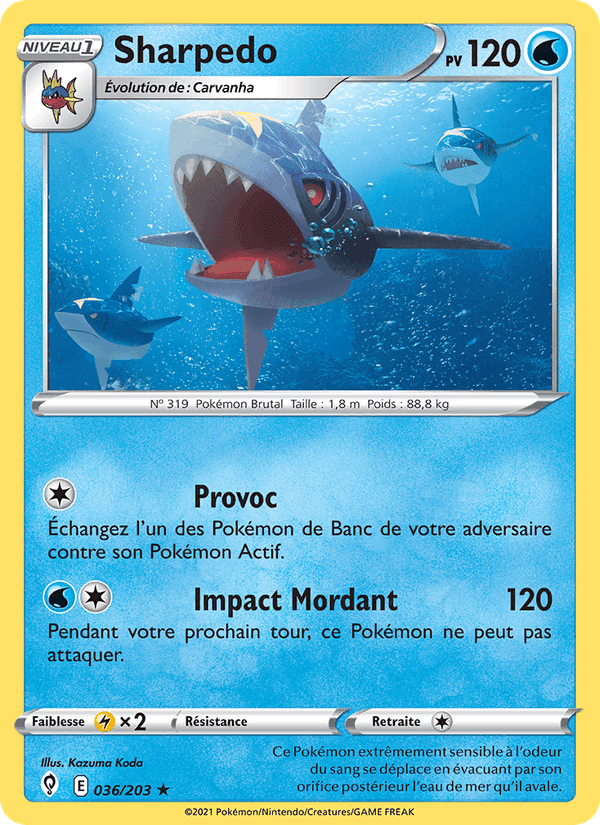 Sharpedo, carta 36 di Évolution Céleste