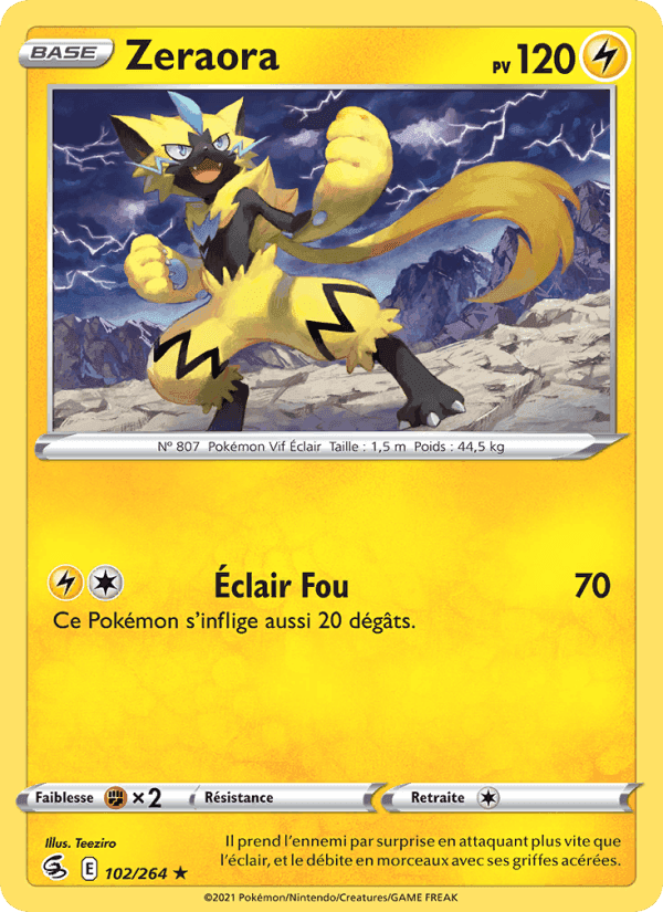 Zeraora, card 102 from Poing de Fusion