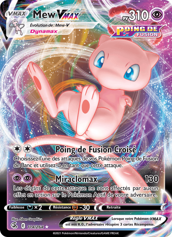 Mew VMAX, carte 114 de Poing de Fusion