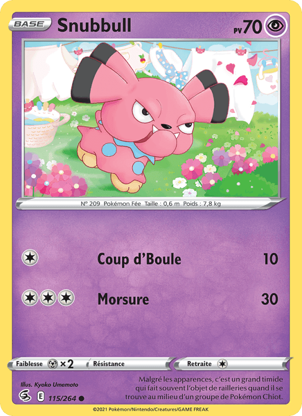 Snubbull, card 115 from Poing de Fusion