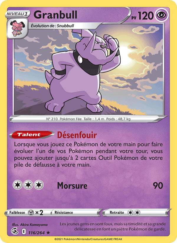 Granbull, carte 116 de Poing de Fusion