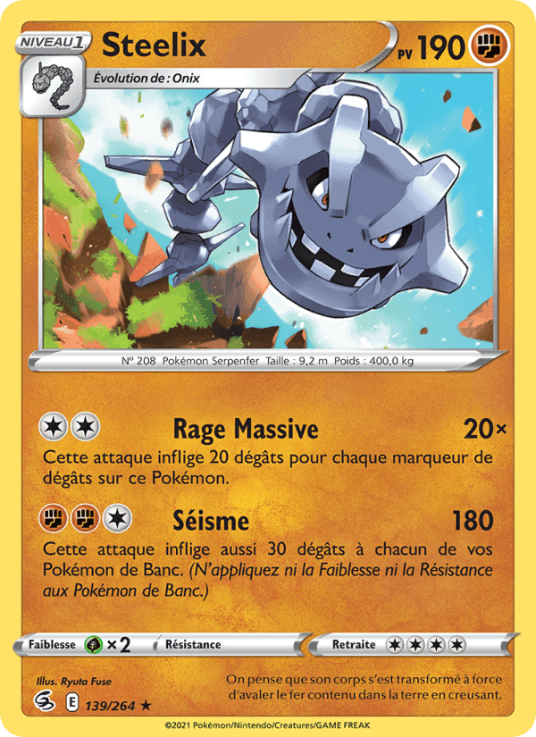 Steelix, carte 139 de Poing de Fusion
