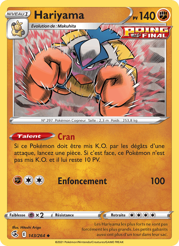 Hariyama, carte 143 de Poing de Fusion