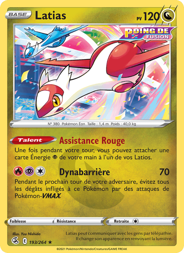 Latias, card 193 from Poing de Fusion