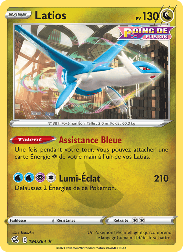 Latios, card 194 from Poing de Fusion