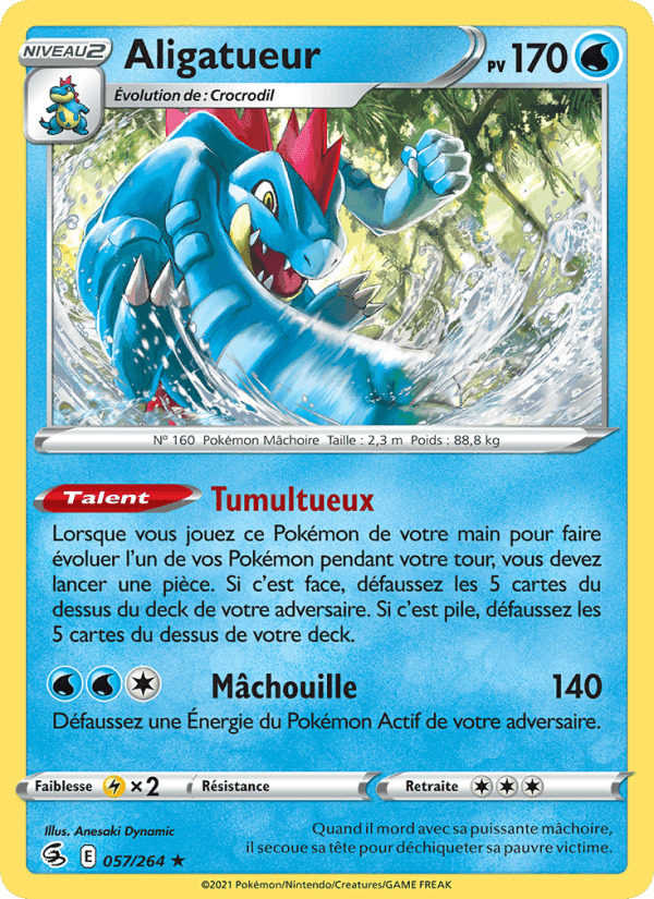 Aligatueur, carte 57 de Poing de Fusion