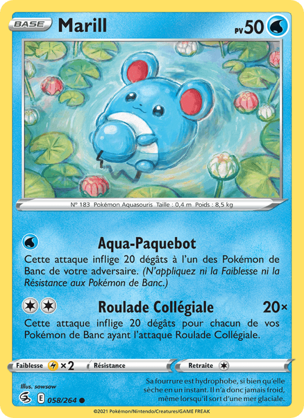 Marill, carta 58 di Poing de Fusion