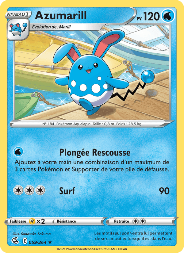 Azumarill, carta 59 di Poing de Fusion