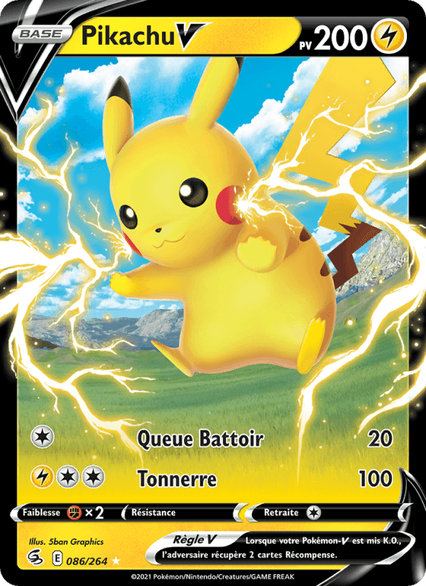 Pikachu V, carta 86 di Poing de Fusion