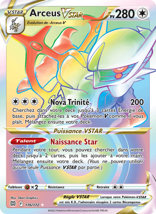 Arceus VSTAR, card 176 from Stars Étincelantes