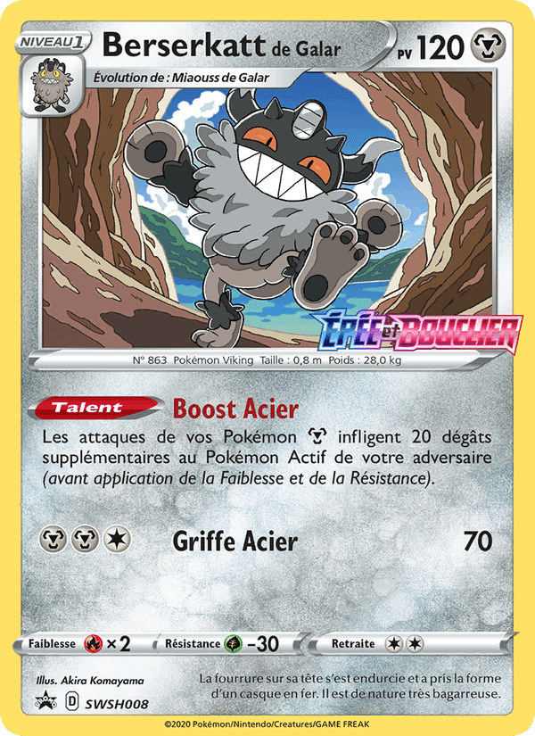 Berserkatt de Galar, carta SWSH008 di Promo SWSH