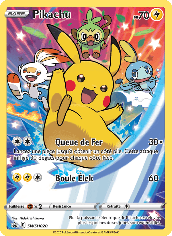 Pikachu, carta SWSH020 di Promo SWSH