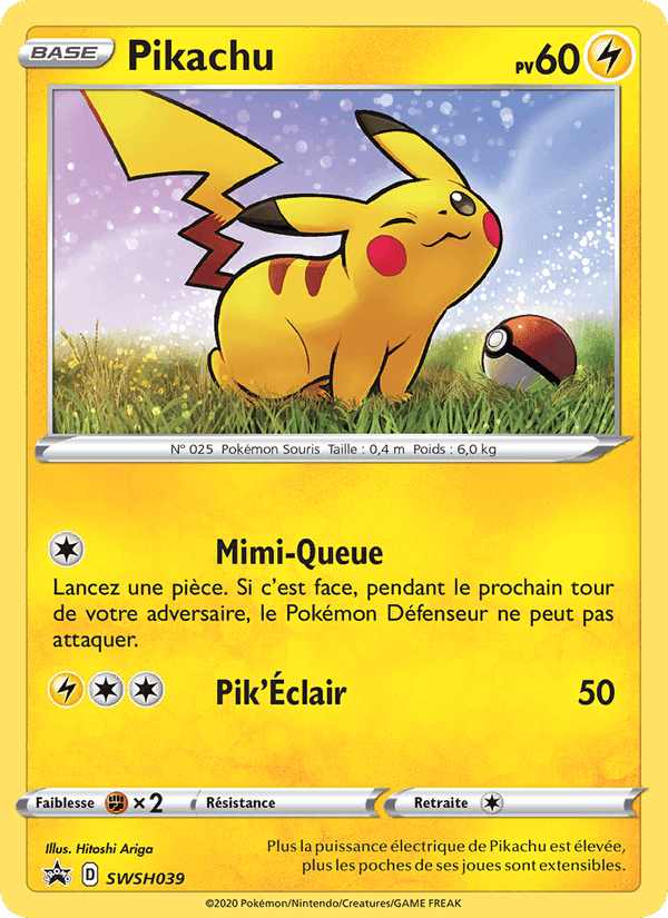 Pikachu, carte SWSH039 de Promo SWSH