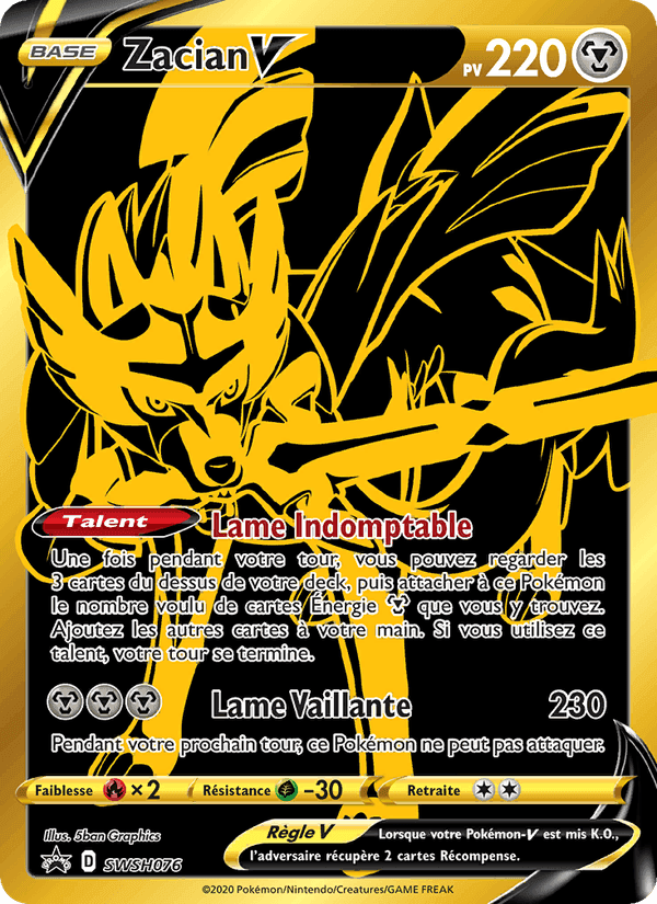 Zacian V, carte SWSH076 de Promo SWSH