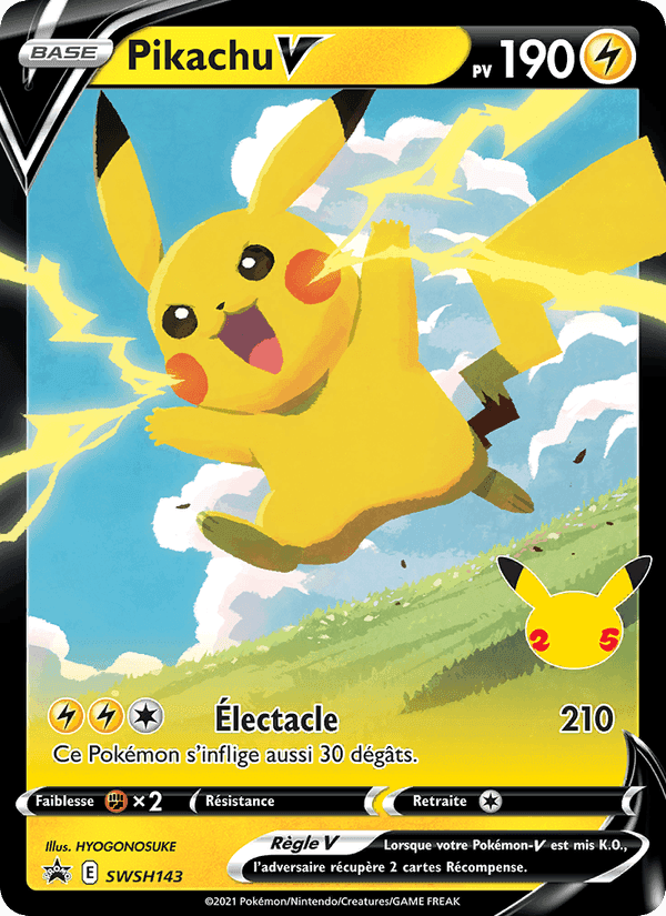 Pikachu V, carte SWSH143 de Promo SWSH