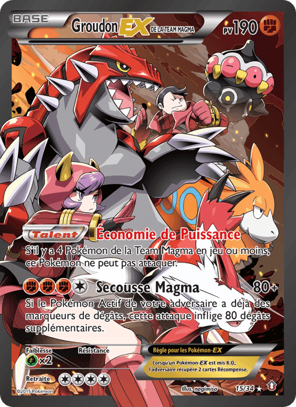 Groudon-EX de la Team Magma, carte 15 de Double Danger